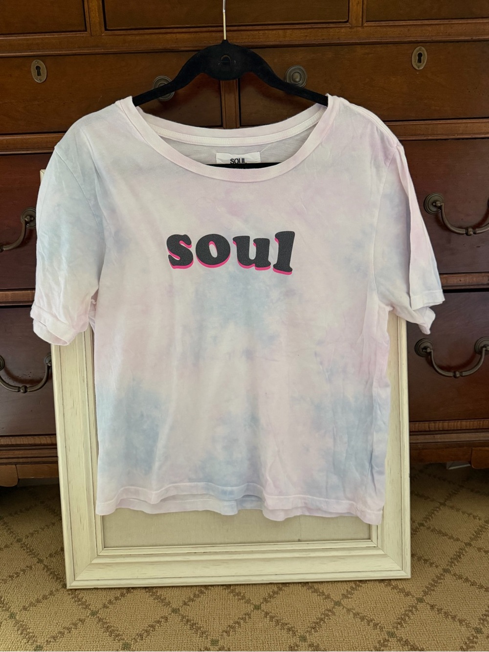 SoulCycle pastel tie dye cropped T-shirt L